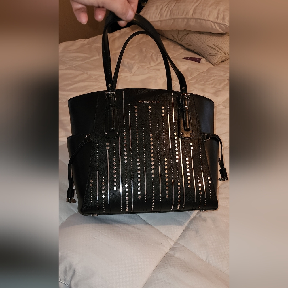 Michael Kors Black Studded Tote Bag
